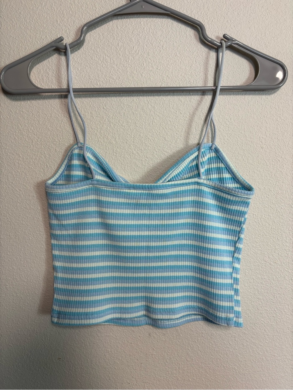 PacSun Blue & White Striped Ruched Ribbed Cami - Picture 3 of 3